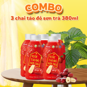 Combo dùng thử: 3 chai táo đỏ sơn trà 380ml