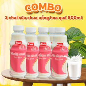 Combo dùng thử: 3 chai sữa chua uống hoa quả 500ml