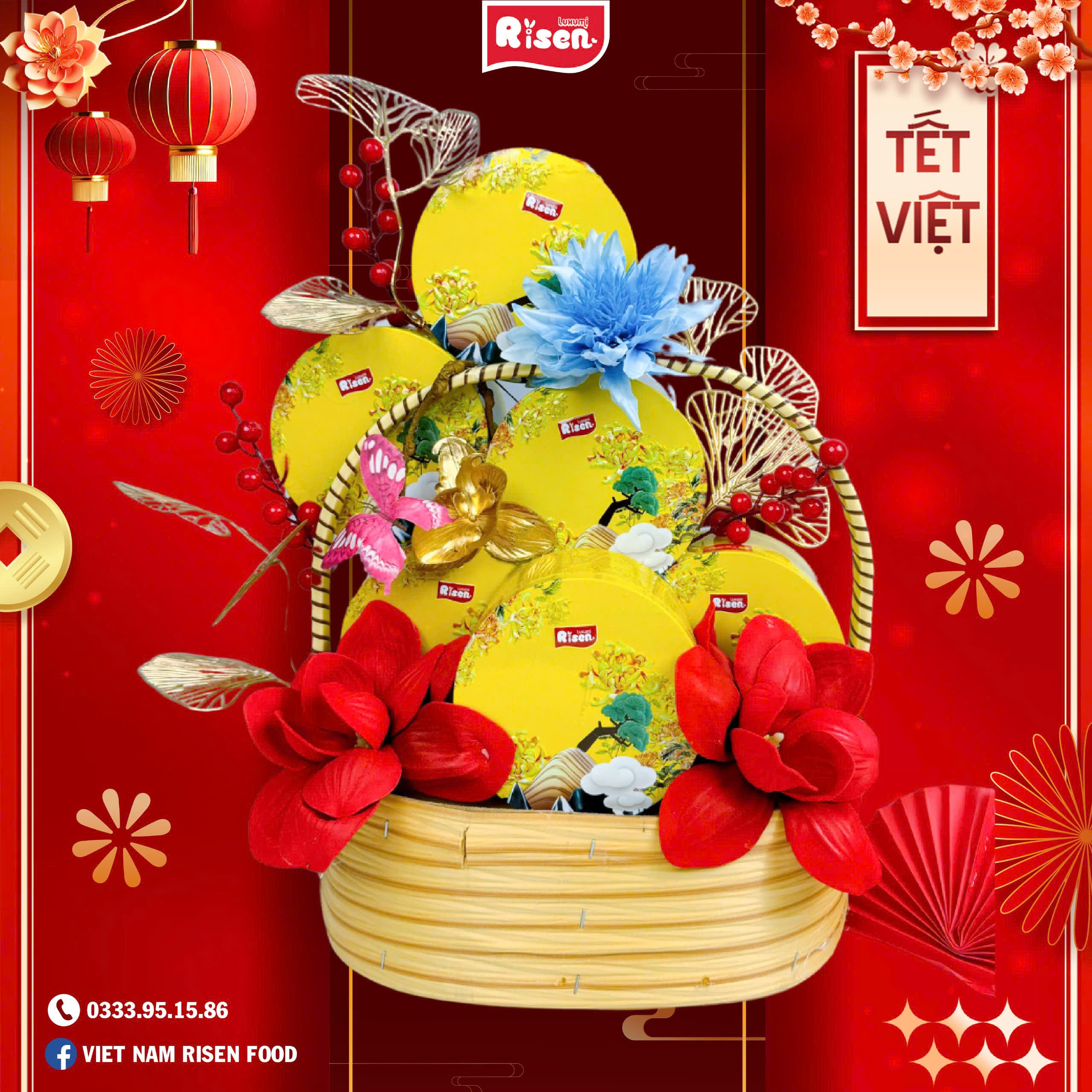 Tháp bánh dâng lễ tone vàng