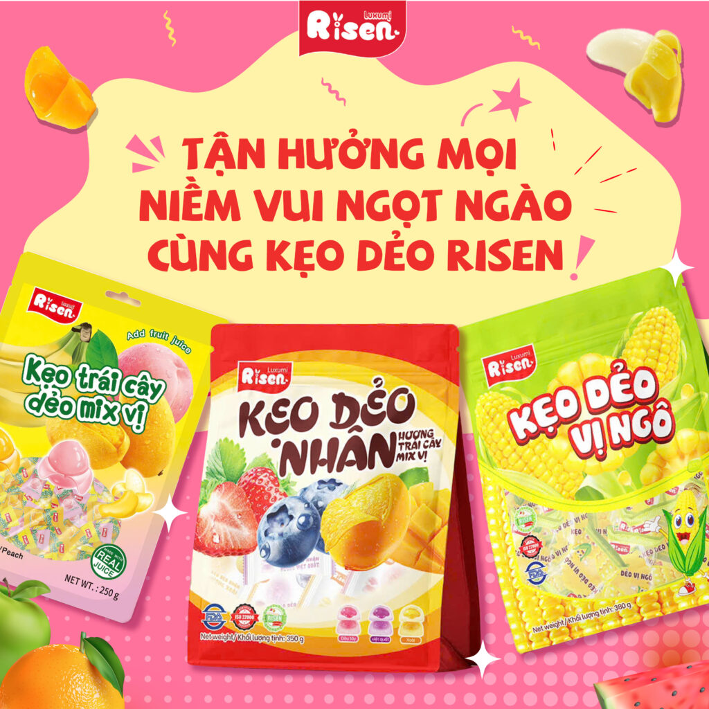 Risen Food Vietnam – Thương hiệu kẹo dẻo chất lượng, mang đến niềm vui cho mọi lứa tuổi