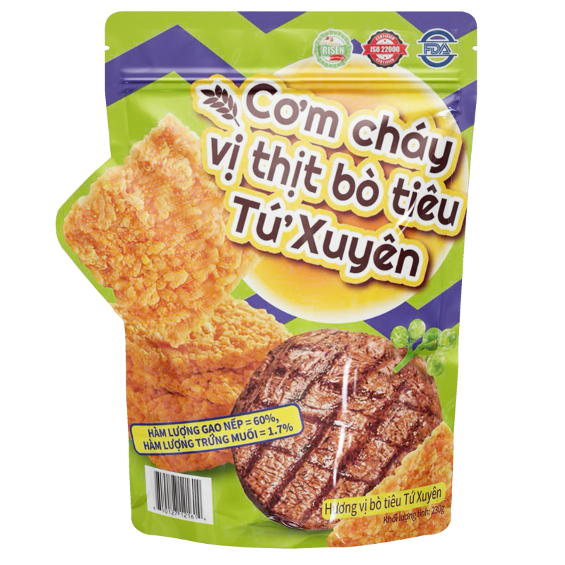 Cơm cháy vị thịt bò tiêu Tứ Xuyên